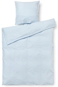 Bielo-svetlomodré predĺžené krepové obliečky na jednolôžko 140x220 cm Bæk&amp;Bølge – JUNA