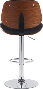 Barová stolička Clawson - látka, chróm rám - orech/čierna