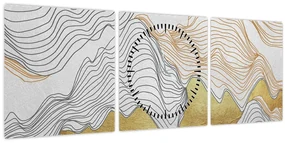 Obraz - Dekor III. (s hodinami) (90x30 cm)