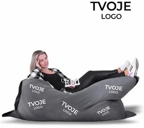 Sedací vak vankúš sivý semišový s vlastným logom EMI