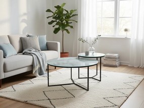 Súprava 2 konferenčných stolíkov v dekore mramor PALERMO II sivá