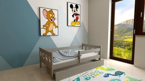 Detská posteľ z masívu borovice MAJA - 200x90 cm - šedá