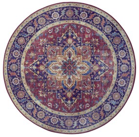 Hanse Home, Kusový koberec Asmar 104000 Plum/Red kruh, 160x160 (priemer) kruh, červená, chodba / predsieň