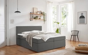 Posteľ boxspring Aston 180x200 cm, stredne šedá látka