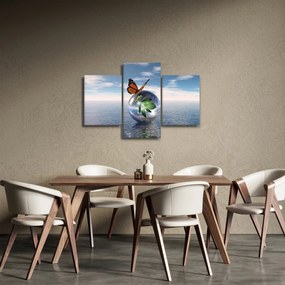 Obraz motýľa na sklenenej guli (90x60 cm)