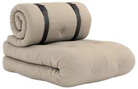 Béžové rozkladacie kreslo vhodné do exteriéru Karup Design Design OUT™ Buckle Up Beige