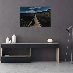 Obraz drevenej cesty za súmraku (90x60 cm)