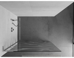 Mexen Kioto L, sprchová zástena Walk-In 110 x 200 cm, 8mm číre sklo biely vzor, chrómový profil, 800-110-103-01-97
