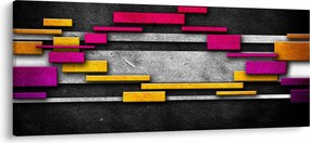Obraz farebné abstrakcie na čiernom pozadí (120x50 cm)