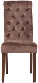 Jedálenská stolička Lisburn - zamat - Hnedá