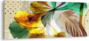 Obraz - Listy s pierkom (120x50 cm)