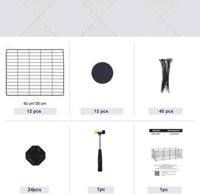 Kovová klietka pre malé domáce zvieratá, 12 panelov