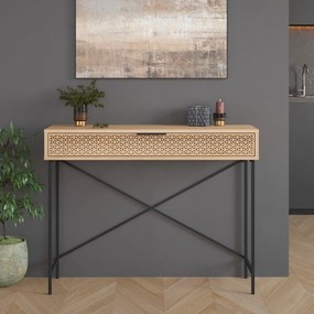 Konzolový stolík v dekore duba v prírodnej farbe 35.5x110 cm Ecrin – Marckeric