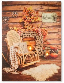 Nexos 86702 Nástenná maľba hojdacie kreslo, 2 LED, 30 x 40 cm