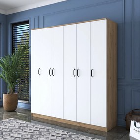 Šatní skříň BA 114 180 cm ořech/bílá