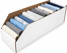 KARTON PAK Úložné boxy na oblečenie, organizéry do skrine BIELY KARTÓN 15 x 54 cm