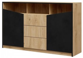 Komoda Frumen FU03, Farby: dub / dub + čierna