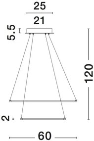 LED luster Aria 75W 60 chrome