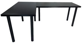 Písací stôl pre hráča rohový 2x136x66x18 cm Model 0 čierny Low