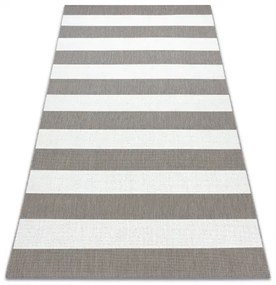 Koberec FLAT SISAL 48644686 Pruhy bielo béžový