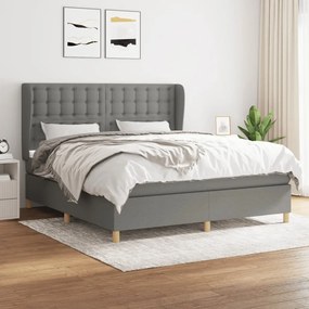Boxspring posteľ s matracom tmavosivá 160x200 cm látka 3128854
