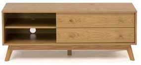 TV stolík v dekore duba v prírodnej farbe 130x50 cm Kensal – Woodman