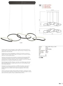 Redo 01-2599 - LED Stlmiteľný závesný luster na lanku BIAS LED/108,6W/230V 3000K čierna