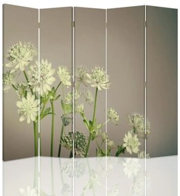 Ozdobný paraván Polní květiny Rostliny - 180x170 cm, päťdielny, klasický paraván