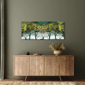 Obraz - Jelene v zelenom lese (120x50 cm)