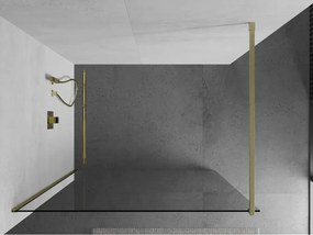 Mexen Kioto, sprchová zásteny typ Walk-In 85 x 200 cm, 8mm číre sklo, zlatý matný profil, 800-085-101-55-00