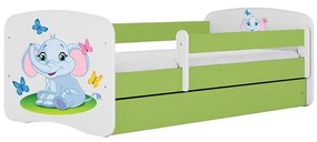 Detská Posteľ. Babydreams+Sz+M Zelená 70x140 Slon