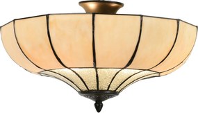 55/5000 Stropné svetlo Tiffany Champagne - Ø 46 * 25 cm E27 / 2 * 60W