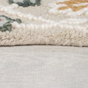 Svetloružový ručne tkaný vlnený koberec 160x230 cm Daphne Shaped Floral – Flair Rugs