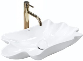 Rea Infinity, umývadlo na dosku + odtoková zátka Click-Clack, biela lesklá, REA-U3607