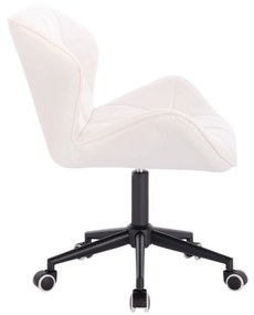 LuxuryForm DESIGN Stolička MILANO VELUR na čiernej podstave s kolieskami - biela