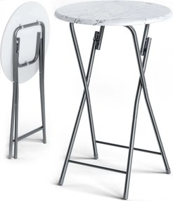 Cateringový skladací barový stôl MARLE 60 cm mramorovo biely