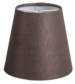 Hnedý ľanový tienidlo na klip 12 cm okrúhle