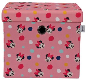 Taburet s úložným priestorom Myška Minnie - ružový