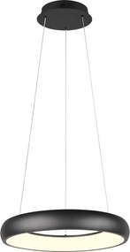 Matne čierne LED stmievateľné závesné svietidlo s kovovým tienidlom ø 46 cm Cardona – Trio