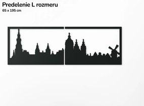 drevko Obraz Amsterdam panoráma Rozmer obrazu: 29,5 x 89 cm, Farba dekorácie: Čierna