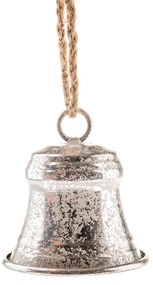 Kovový zvonček 7,5 cm, farba strieborná, rustik