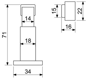 Magnetická dverná zarážka RDS.050, nikel