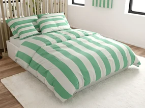 Bavlnené obliečky STRIPES bielo-zelené Rozmer obliečky: 70 x 90 cm | 140 x 200 cm