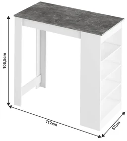 Barový stôl Austin (biela + betón). Vlastná spoľahlivá doprava až k Vám domov. 1016329