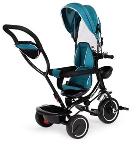 Trojkolka, kočík zelenomodrej farby Ecotoys