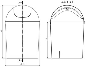 Aqualine, Odpadkový kôš výklopný, 5 l, plast, biela, 20309