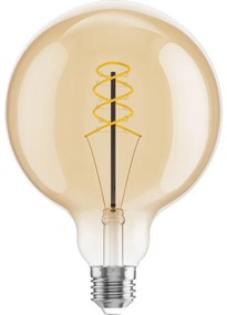 Mexen Vintis, LED žiarovka špirála E27, G125, 6W, Teplá - 2200K, 530 lm, jantárová - L168-E27-0622-50