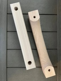 Drevené madlo na saunové dvere zo skla: NATUR 240x35x52 mm