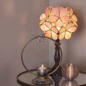 Tiffany nočná lampa KVIETKY PINK