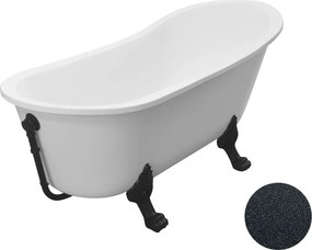 Besco Akrylátová voľne stojaca vaňa Olaya Glam G 160x68 s prepadom BESCO-Typ výpuste: Click-Clack s prepadom, chróm, BESCO-Nôžky: Biela
